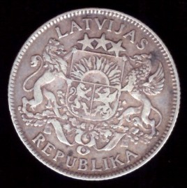 Монета 1 лат 1924 год