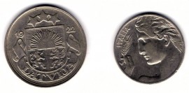 Латвия 50 сантимов 1922, Италия 20 чентезимо 1909
