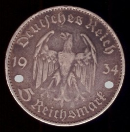 Монета 5 марок 1934 Кирха